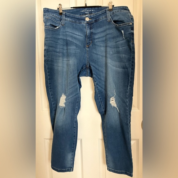 Boutique + Denim - Boutique+ Women's Distressed Boyfriend Jeans